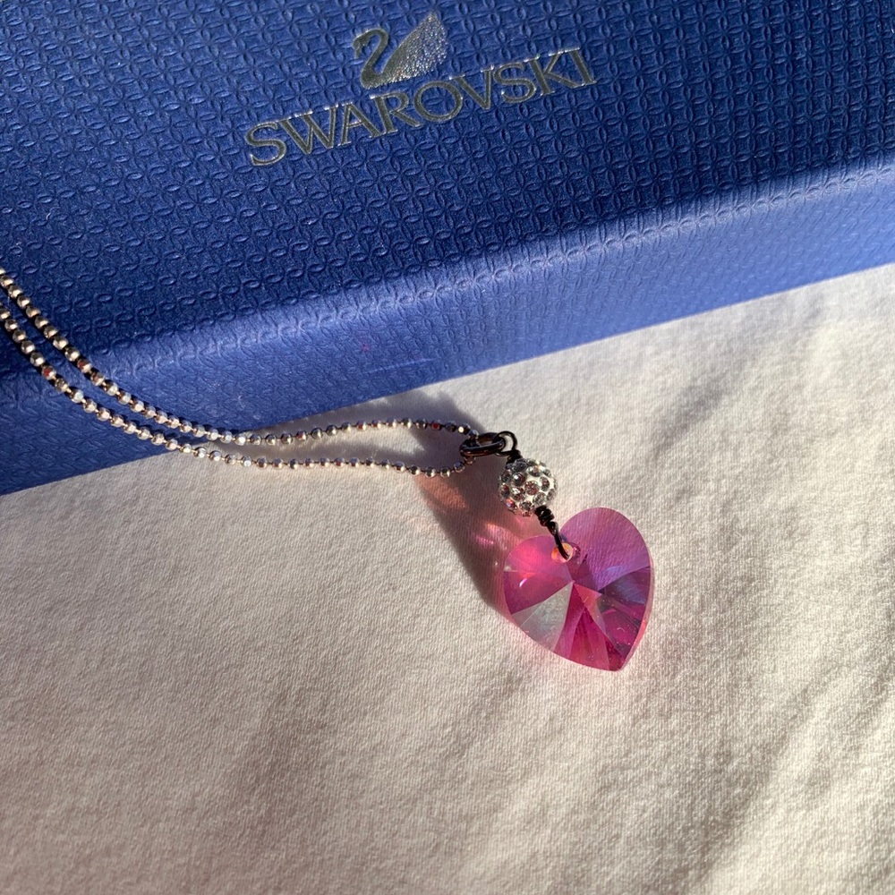 Swarovski Pink Heart Crystal Necklace